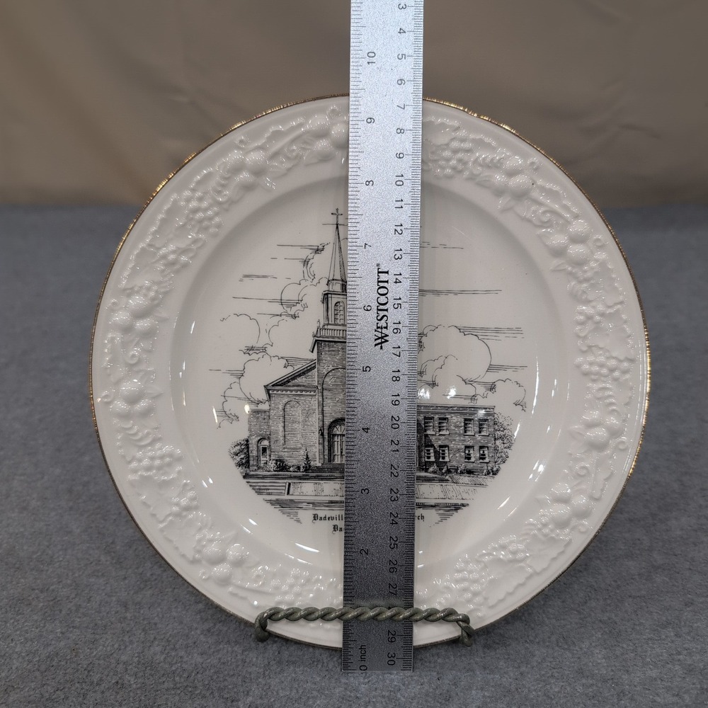1950-60's Dadeville Methodist Church Homer Laughlin Vtg Plate Alabama Gold Rim - Picture 2 of 3